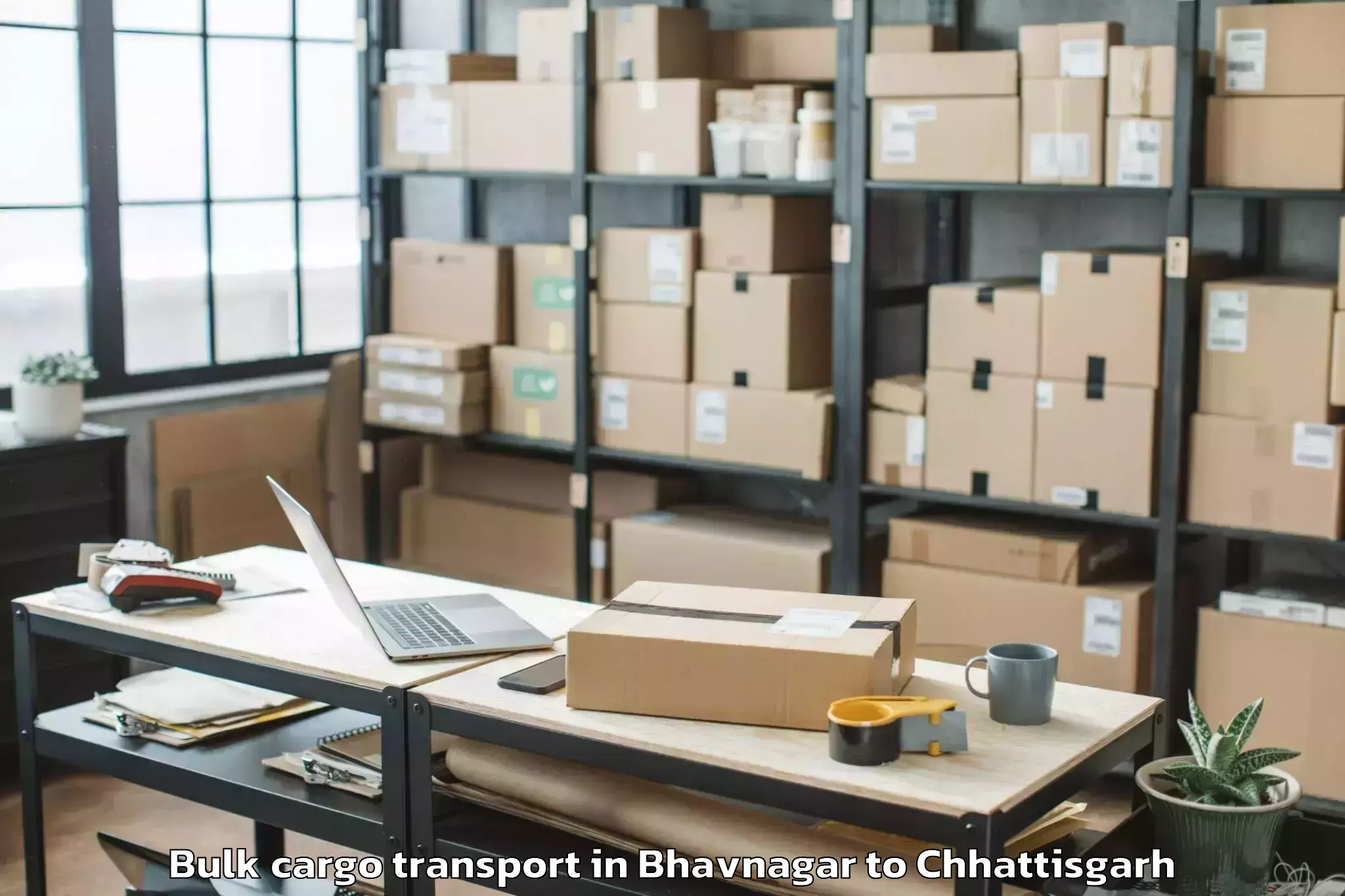 Book Bhavnagar to Isbm University Gariyaband Bulk Cargo Transport Online